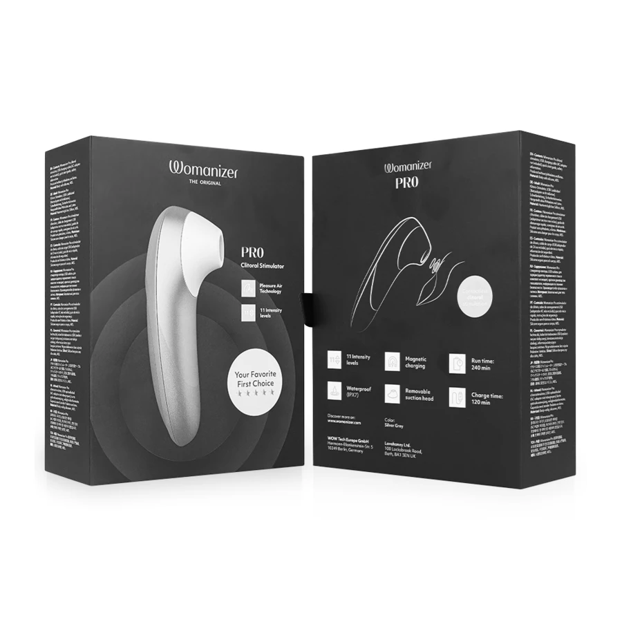 WOMANIZER - PRO VIBRANT CLITORAL STIMULATOR SILVER GREY